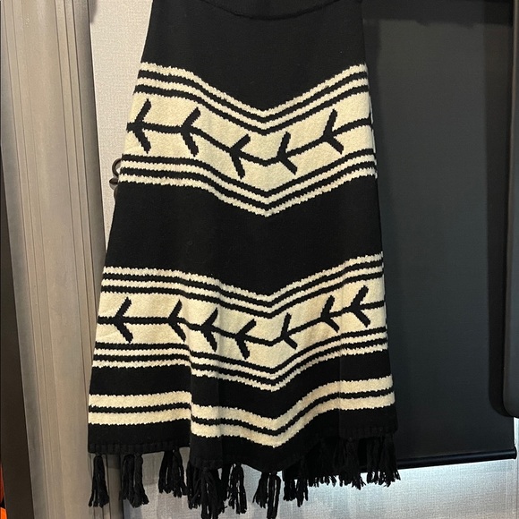 Roja Dresses & Skirts - Chic Black and White A-Line Skirt with Fringe